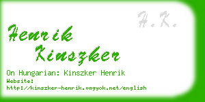 henrik kinszker business card